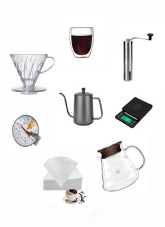 Buy Coffee Maker Set of 8 Pieces Professional To Prepare and Brew Coffee By Drip in Saudi Arabia