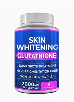 Buy 2000mg 90Capsules Glutathione Whitening Pills，Effective Skin Lightening Supplement for Dark Spots, Melasma & Acne Scars - Anti-Aging Antioxidant in Saudi Arabia