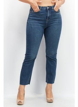 اشتري Women Regular Fit Solid Stretchable Jeans, Blue في الامارات