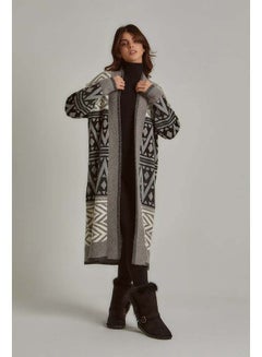 Buy Fancy Long Sleeve Jacquard Long Cardigan in Egypt