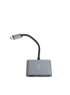 Buy 2 In 1 USB Type C To Hdmi Vga Adapter Silver in Saudi Arabia