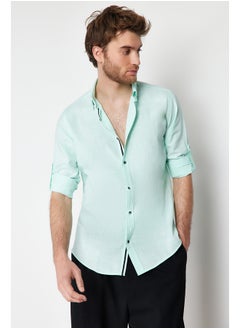 اشتري Mint Buttoned Collar Epaulette Slim Fit Long Sleeve Shirt TMNSS20GO0189 في مصر