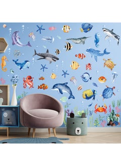 Buy 149 Pieces Ocean Animals Wall Decals Jellyfish Wall Stickers Removable Fish Under Sea View Animals Peel And Sticks Wall Art Decor For Kids Baby Bedroom Living Room Nursery Classroom Decoration in UAE