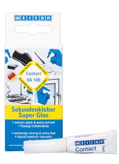 اشتري Contact VA 100 , 3 g, Superglue, Transparent, Medium Viscosity , Universal cyanoacrylate, All Purpose Glue, Metal, Rubber, Plastic, Wood, Glass, DIY في الامارات