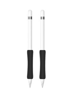 Buy Silicone Grip Holder 2-Pieces Protective Sleeve Cover Case Accessories Compatible with Apple Pencil 1st Gen and 2nd Generation in UAE