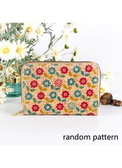 اشتري Classic Retro Niche Coin Purse Digital Printing Flower Element Pattern Storage Bag في السعودية