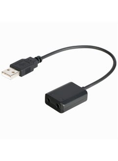Buy BY-EA2L USB Sound Card USB to 3.5mm Jack Audio Adapter with Dual TRS/TRRS 3-Pole - Black in Saudi Arabia