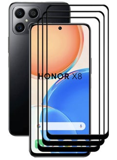 Buy 3 Pieces Antistatic ESD Dustproof Premium Quality High Definition Tempered Glass Screen Protector Designed For Honor X8 in UAE