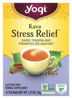 Buy Kava Stress Relief Caffeine Free 16 Tea Bags 1.27 oz (36 g) in UAE