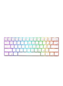 Buy 61 RGB Wired/Wireless Wireless 60% Mechanical Gaming Keyboard, Bluetooth Mechanical Keyboard, Compatible for Multi-Device Connection Blue switch (White) in Saudi Arabia