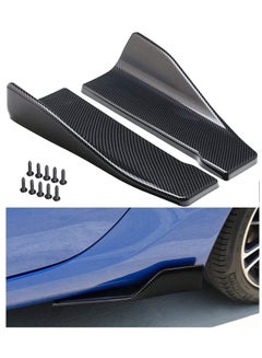 Buy Car Rear Bumper Lip Lower Corner Valance Covers, Carbon Fiber Diffuser Splitter Universal Automotive Side Body Lip Spoiler Chin Skirt Protector 2 Pack in UAE