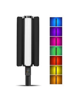 اشتري Handheld RGB Light Tube LED Video Light Wand with Barndoor 3000K-6500K Dimmable 18 Lighting Effects Built-in Battery for Vlog Live Streaming Product Portrait Photography في الامارات