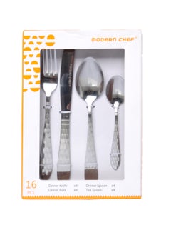 Buy Stainless Steel Cutlery Set Of 16 Silver High Quality in Saudi Arabia