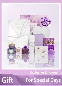 Buy Spa Gift Set for Women, Lavender Essentials Bath and Body 12 items Set - with Bathrobe, Towel, Slippers,Gifts for Girlfriend, Sister, Mom; Mothers Day Gifts, Birthday Gifts for Women in UAE