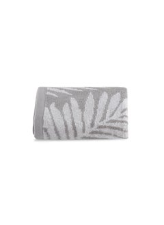 Buy Designora Palm Leaf Hand Towel 50x90cm - Silver in UAE