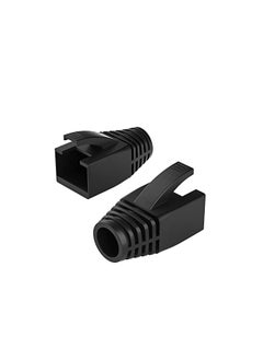 اشتري 100Pack Rj45 Boot Cover Cat5 Cat6 Cat6A Ethernet Network Cable Strain Relief Boot Fit Od 5.5 6.5Mm Ethernet Cable Od 6.5Mm Black في السعودية