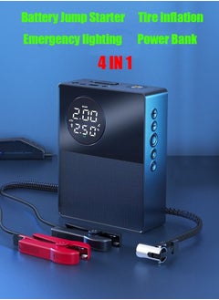 اشتري Jump starter with Air Compressor 1000A Peaks Automobile Battery Booster Power Pack with LED Light Power Bank Function 150PSI Digital Tire Inflator في الامارات