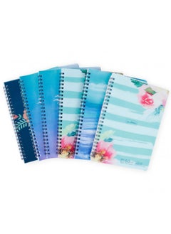 Buy 6 Piece English Notebook Of 60 Sheets A5 Multi-shape And Multicolor Cover in Saudi Arabia