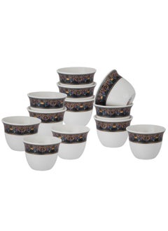 Buy A set of Saudi coffee cups, 12 pieces, made of pure porcelain and modern designs in Saudi Arabia