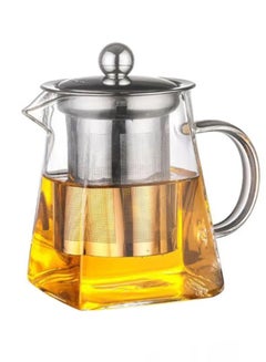 Buy Borosilicate Blooming Loose Leaf Glass Teapot With Stainless Steel Infuser & Lid Stovetop Safe 0.75 Liter in UAE