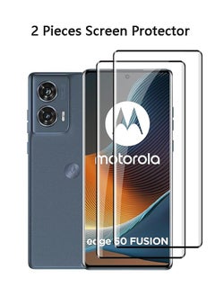 Buy 2 Pcs Screen Protector for Motorola Edge 50 Fusion 5G Tempered Glass, Full Coverage HD 9H Hardness Anti-Scratch Anti-Fingerprint Bubble-Free Tempered Film in Saudi Arabia