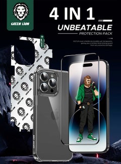 Buy 4 In 1 Defender Pack screen protector full iPhone 15 pro max protector in UAE