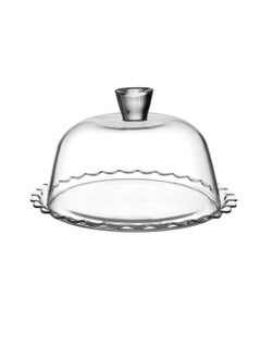 Buy Glass Cake Dish With Turkish Glass Lid. Dimensions: Diameter 15 Cm * Height 26 Cm in Saudi Arabia