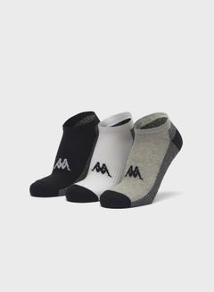 Buy 3 Pack Logo Print Ankle Socks in UAE