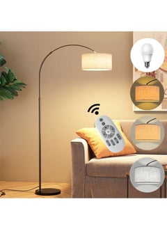 Buy Floor Lamp With Led Bulb Metal 12W Warm Light 185x38cm in UAE