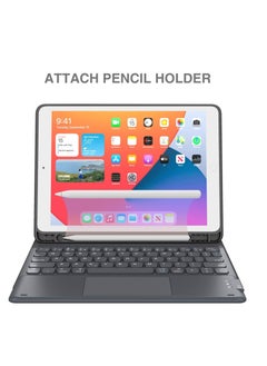 اشتري iPad Keyboard 9th Generation, Keyboard for iPad 8th Generation/7th Gen 10.2 Inch, Smart Trackpad, Detachable Wireless with Pencil Holder في الامارات