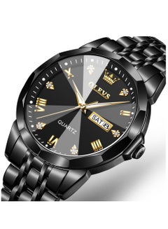 Buy Watch For Men Fashion Stainless Steel Quartz Analog Water Resistant Watch Black 41mm 9931 in UAE
