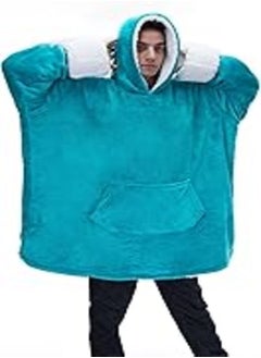 Buy Mintra Oversized Microfiber large size Wearable Blanket with Sherpa Light green in Egypt