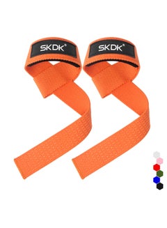 Buy Non-Slip Silicone Lifting Straps, Straps for Gym, Weightlifting, Wristbands Gym Straps for Gym Women, Men, Weightlifting, Bodybuilding, Strength Training(Orange) in UAE