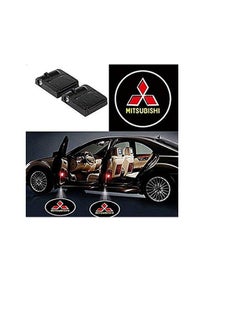 اشتري LED projector bulbs for Mitsubishi car logo, with wireless design, compatible with all car models - 2 pieces في مصر