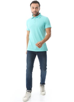 اشتري Pique Pattern Polo Shirt_Aqua في مصر