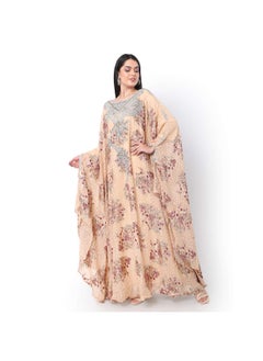 Buy HEAVY FANCY EMBELLISHED STONE WORK WITH FLORAL PRINTED DESIGNER ARABIC KAFTAN JALABIYA DRESES in Saudi Arabia