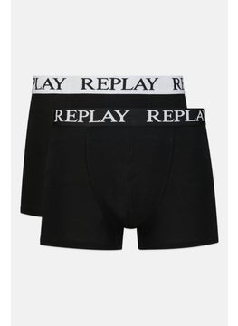 Buy Men 2 Pc Cotton Stretch Trunks, Black in UAE