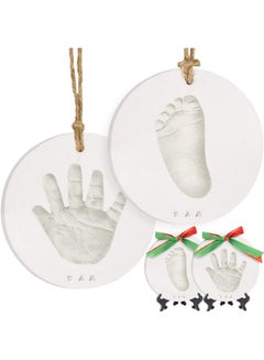 اشتري Baby Hand And Footprint Kit Personalized Baby Foot Printing Kit For Newborn Baby Footprint Kit For Toddlers Baby Keepsake Handprint Kit Baby Handprint Ornament Maker (Glaze Finish) في السعودية