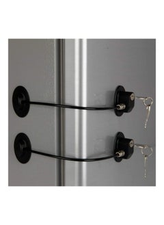 Buy 2 Pack Refrigerator Door Locks With 4 Keys Black in UAE