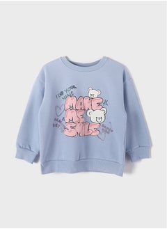 اشتري Crew Neck Long Sleeve Printed Girl's Sweatshirt في مصر