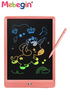 اشتري جهاز لوحي للكتابة بشاشة LCD مقاس 10 بوصات مع لوح رسم إلكتروني بحبل للرسم وسادات رسم هدية عيد ميلاد تعليمية للأطفال الصغار (وردي) في السعودية