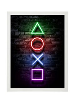 Buy Triangle Square Circle X Digital Neon Wall Art Poster Frame in Egypt