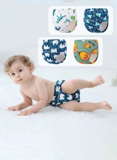 Buy 4 Piece Potty Training Underwear, 6 Layers Breathable Cotton Absorbent Trainer Pants for Toddler Baby Boys Girls Waterproof in UAE