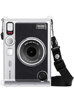 Buy Protective Case with Crystal Hard PVC Cover and Removable Shoulder Strap for Fujifilm Instax Mini EVO Camera, Clear in Saudi Arabia