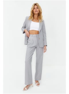 Buy Gray Regular Lined Woven Blazer Jacket TWOAW23BC00132 in Egypt