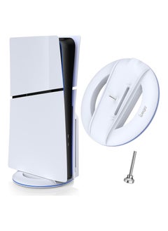 اشتري XICEN Vertical Stand for PS5 Slim Console Disc and Digital with Screw, Base Stand Replacement for Playstation 5 Slim Console, White في الامارات