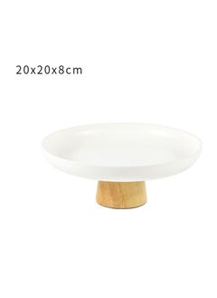 اشتري Simple Modern Style Round Solid Wood Base Tray Table Top Storage Tray في السعودية