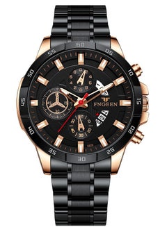 Buy Men's Stainless steel analog watch + Black in Saudi Arabia