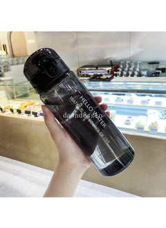 Buy 780ml Large Capacity Water Bottle, Portable Plastic Water Bottle, Sports Water Bottle, With a Pop-Up Lid and Time Mark Reminder Cream Cup, Used for Outdoor Sports and Fitness-Black in Saudi Arabia