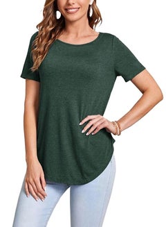 Buy Regular Fit T-shirt - Viscose - Half Sleeve Curved Top For Women in Egypt